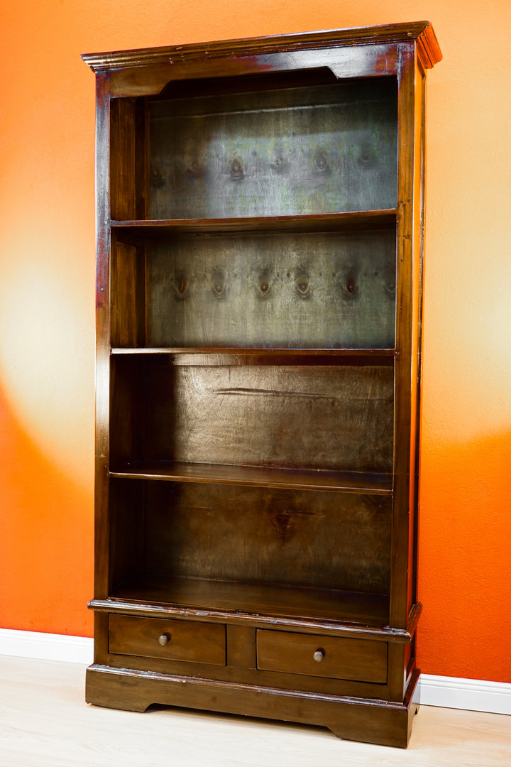 Asian Furniture Mahogany Bookshelf, Small Antique Bookcase With Glass Doors