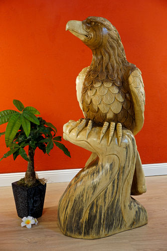 Suar solid wood eagle statue