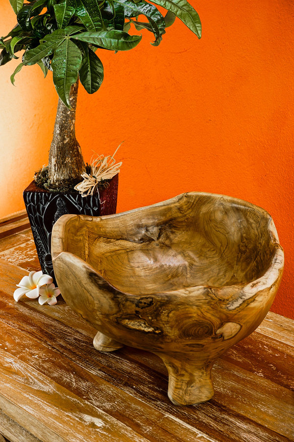 Teak root wood decorative bowl
