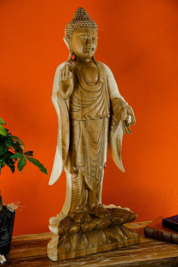 Suar Massivholz Buddha Statue